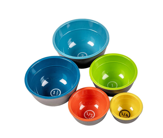 Two-Tone Melamine Pinch Bowl, Set of 5, Multicolored